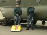 Mike and Bryan arrive in a Chinook helicopter in Series 4