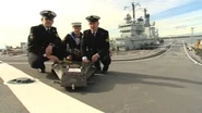 The Mega-Hurts team on the flight deck of HMS Ark Royal