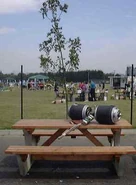 Daisy Chopper on a bench at Wilson 1999