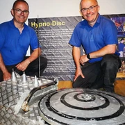 Dave and Derek Rose with Hypno-Disc in July 2023