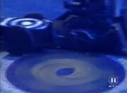 Refbot pushes Junkyard Queen off of the Disc of Doom