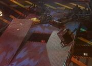 The Sentinel lifts Mace against the railings