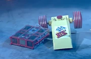 Tornado buffets Wheely Big Cheese around with an early push