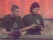 Amy Sproat and Daniel Parry at the controls of Barry