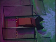 Prince of Darkness, equipped with a scoop and defending its pocket in the Snooker Trial