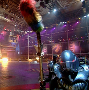 Sir Killalot with the feather duster