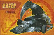 Razer on a poster from Issue 9 of the Robot Wars Magazine