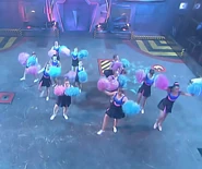 The Chromettes dance before Sir Chromalot's Round 2 battle in Series 4