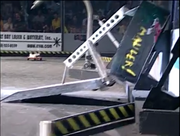 BioHazard flips The Mauler onto the side wall