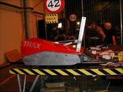 Trax in the pits with flipper open