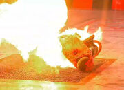 Diotoir immediately sets itself on fire