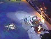 Mace 2 tussles with Weeliwako next to the Flame Pit