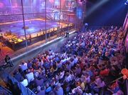 The audience were protected by a large plexiglass cage in the Series 4 arena