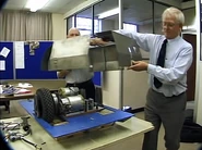 Shogun's team prepare to fit its partially-finished shell (The Making of Robot Wars)