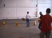 Mike Franklin controlling RoboDoc at the Series 2 auditions