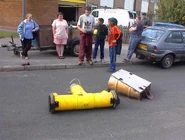 T-Bone fighting R.I.P.P.E.R. in a practice battle