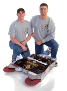 Michael Gallaway and Jeffrey Smith with CU-Denver Demagogue at BattleBots