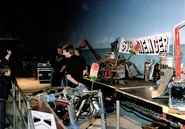 The Steel Avenger on display during filming of Series 5