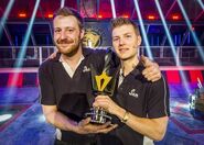 Team Carbide with the Robot Wars trophy (Series 9)