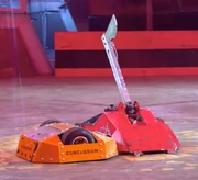 The two robots nudge one another