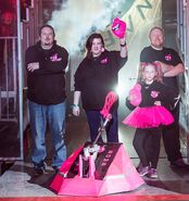 Front view of GlitterBomb with its team