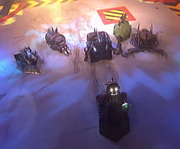Refbot and the other House Robots during the House Robot introduction