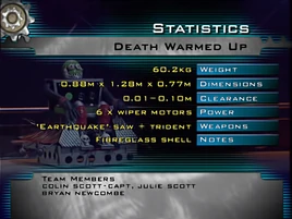 Death warmed up stats