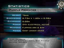 Purple predator stats