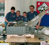 The Lockhart family with Lambsy at a live event in Burton, 2002