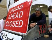 Roadblock being worked on in The Pits