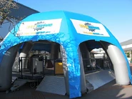 Mobile Robogeddon arena set up in an outdoor venue