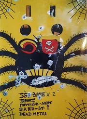 Panic Attack's top panel in Series 2, showing its damage from Shunt, and its subsequent revenge (shown by the crossed out Shunt name)