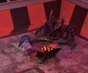 Aftershock damages one of Dead Metal's pincers