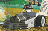 T 2 in a picture from Robot Wars Magazine, from Brighton Model World 2000