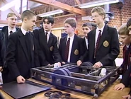 TRACIEMakingOfRobotWars1.jpg (305 KB) T.R.A.C.I.E. during construction, in a clip from the team's video diary, shown in The Making of Robot Wars
