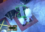 Nasty Warrior pushes Golem into the Pit
