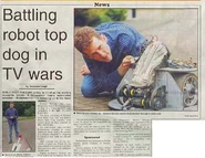 Newspaper clipping of Bodyhammer after Series 1