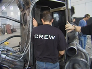 The Sentinel's operator enters its cabin for test runs