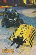 Panic Attack on a poster with Sir Killalot (Issue 2, Robot Wars Magazine)