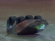The Demolisher lies on its back