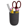 Manila's Office Supplies-Pencil Holder-grey