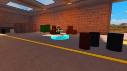 The interior of the Robber Hideout, displaying Shady Sam.