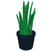 Vegan Decor-Potted Grass-black