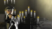 Penelope in the dim lights of Palace Hotel Ballroom in Chicago, Illinois, United States.