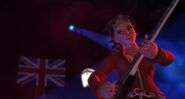Mekon Gemini playing guitar at the Penfold Dome in London, England, United Kingdom.