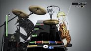 Heather Moonbeam playing drums.
