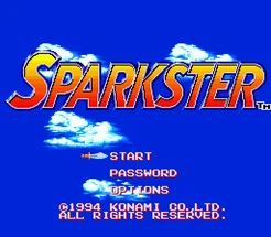 Title Screen for Sparkster: Rocket Knight Adventures 2.