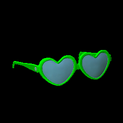Heart glasses topper icon forest green