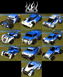 Merc (2nd row, center) with the Flames decal.