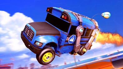 Promotional image of the Battle Bus for the Llama-Rama event